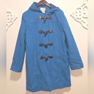 LL Bean Wool Coat Womens Size 12R Plum Full Zip Bellandi Italy Thinsulate Warm